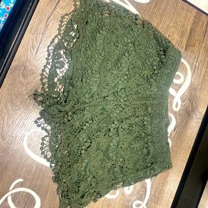 Army Green Lacy Shorts